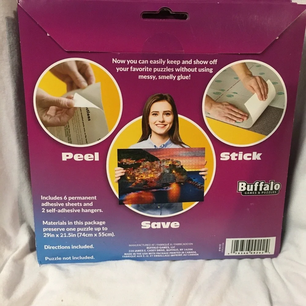 Puzzle Presto! Peel & Stick Puzzle Saver 6 Adhesive Sheets & 2 Adhesive Hangers